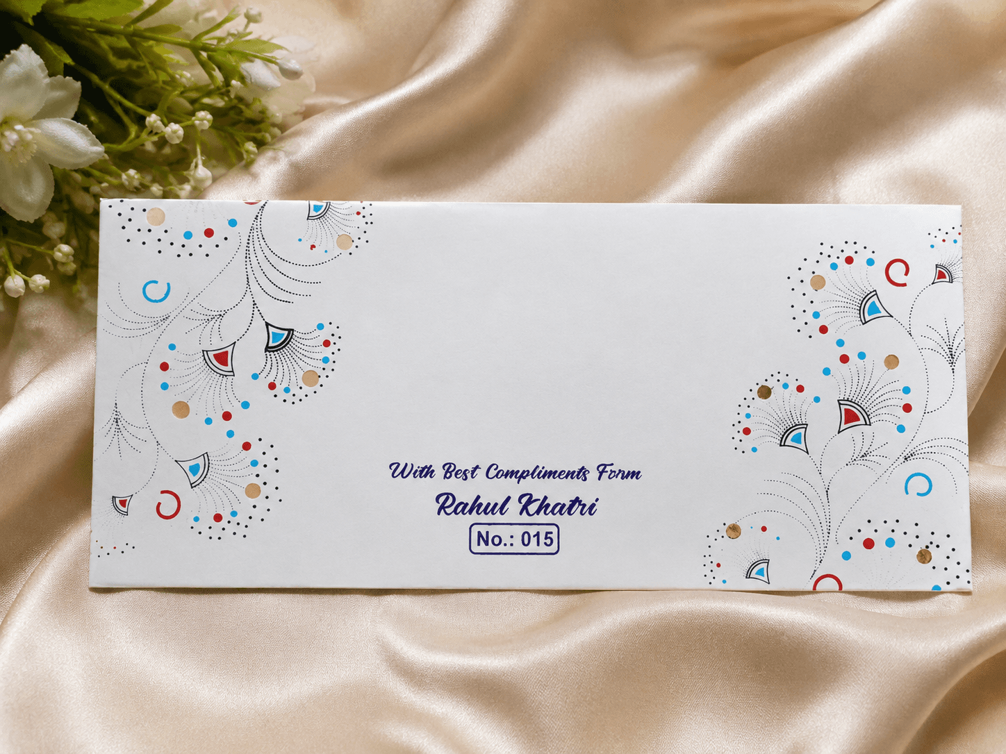 White Floral Blue Wedding Cover