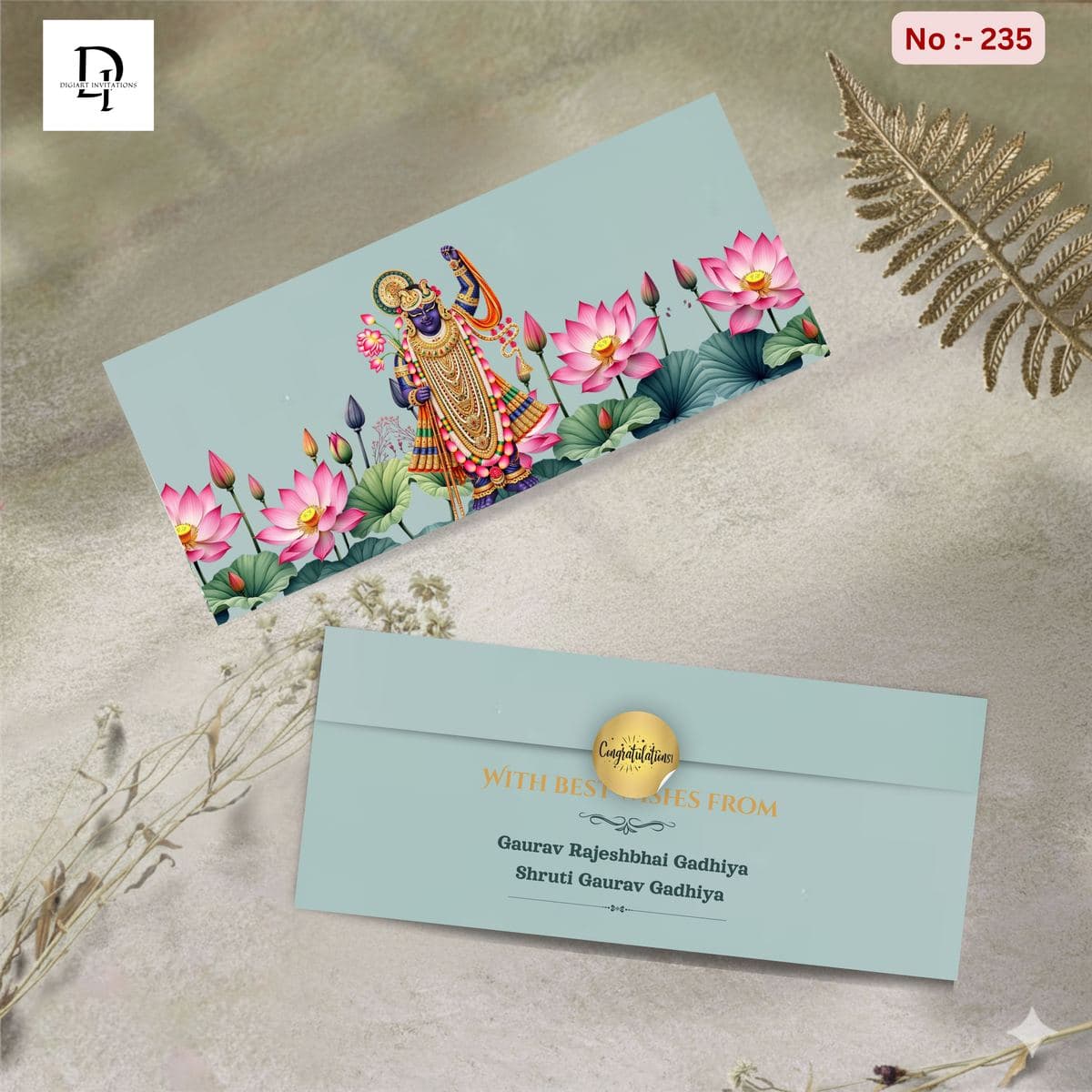 Mint Green Shrinathji Shagun Cover
