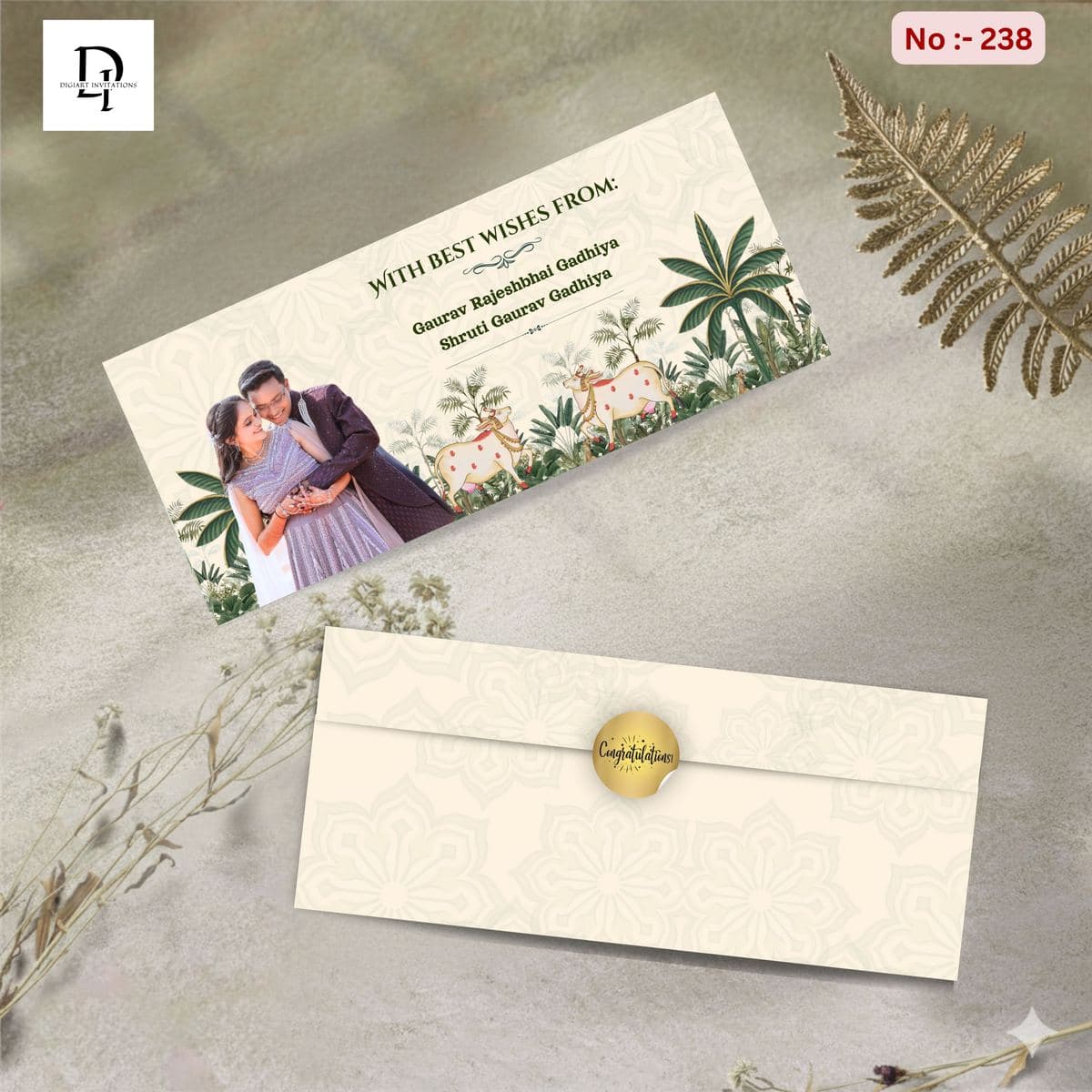Cream Floral Shagun Cover
