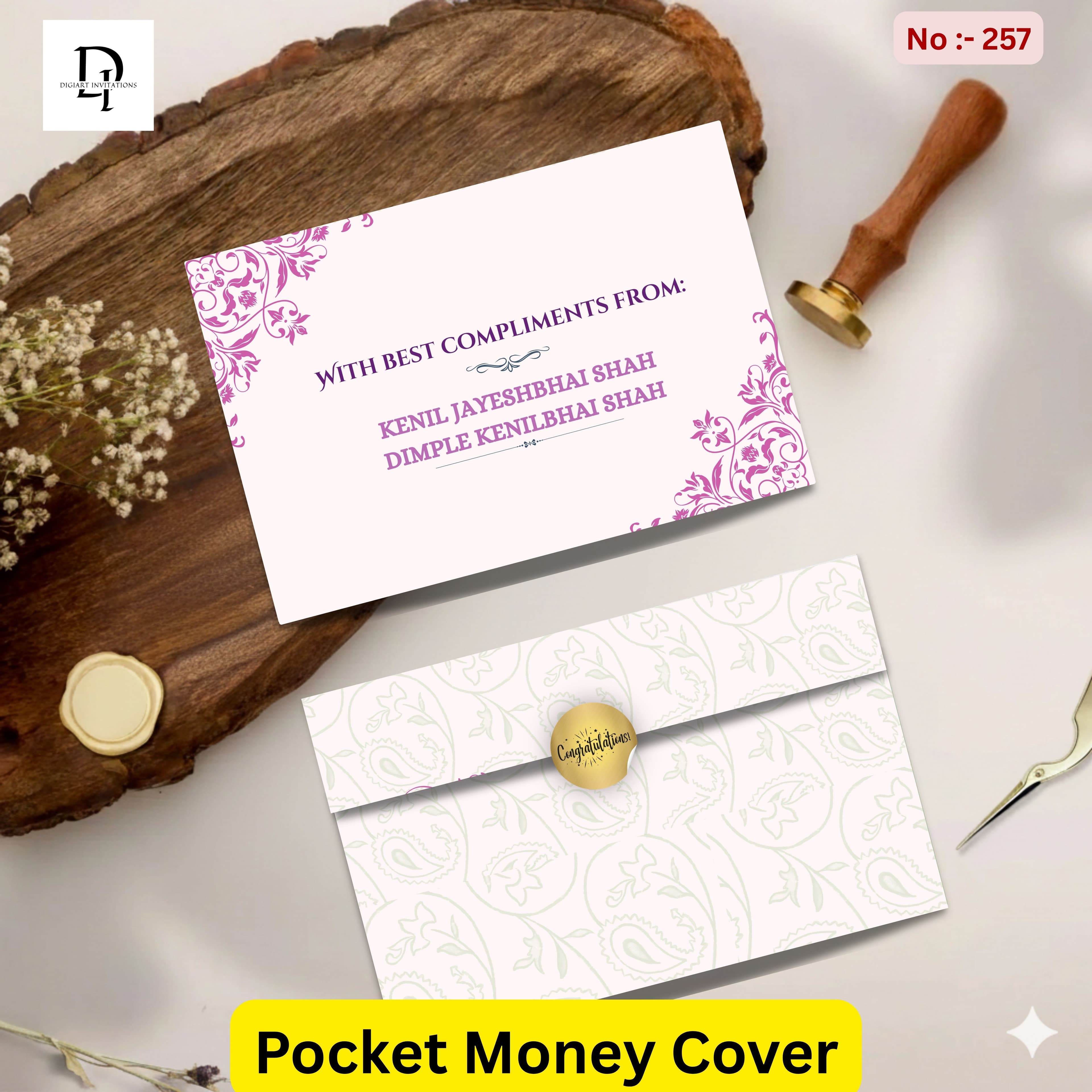 Pink Damask Shagun Cover