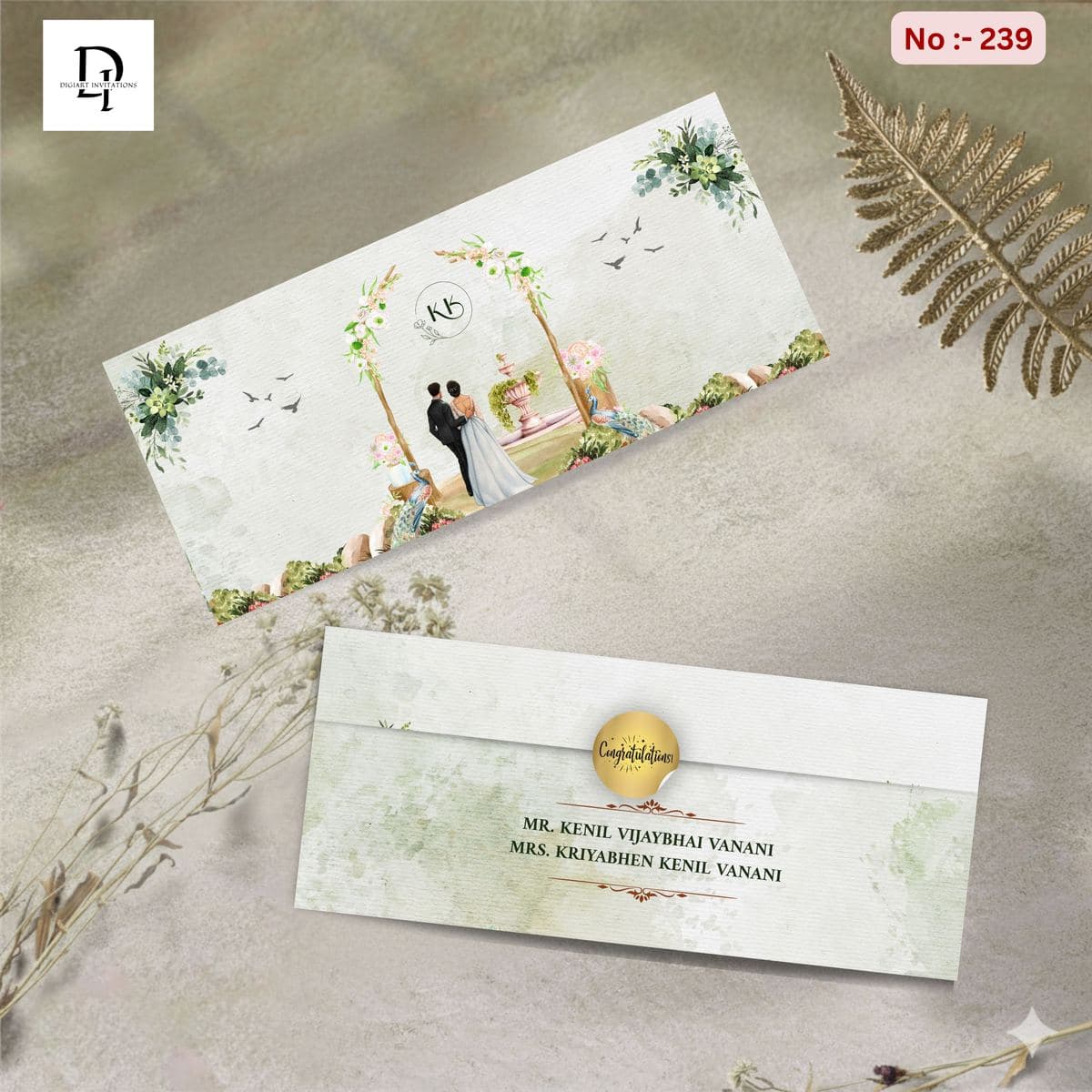 Watercolor Floral Arch Shagun Cover