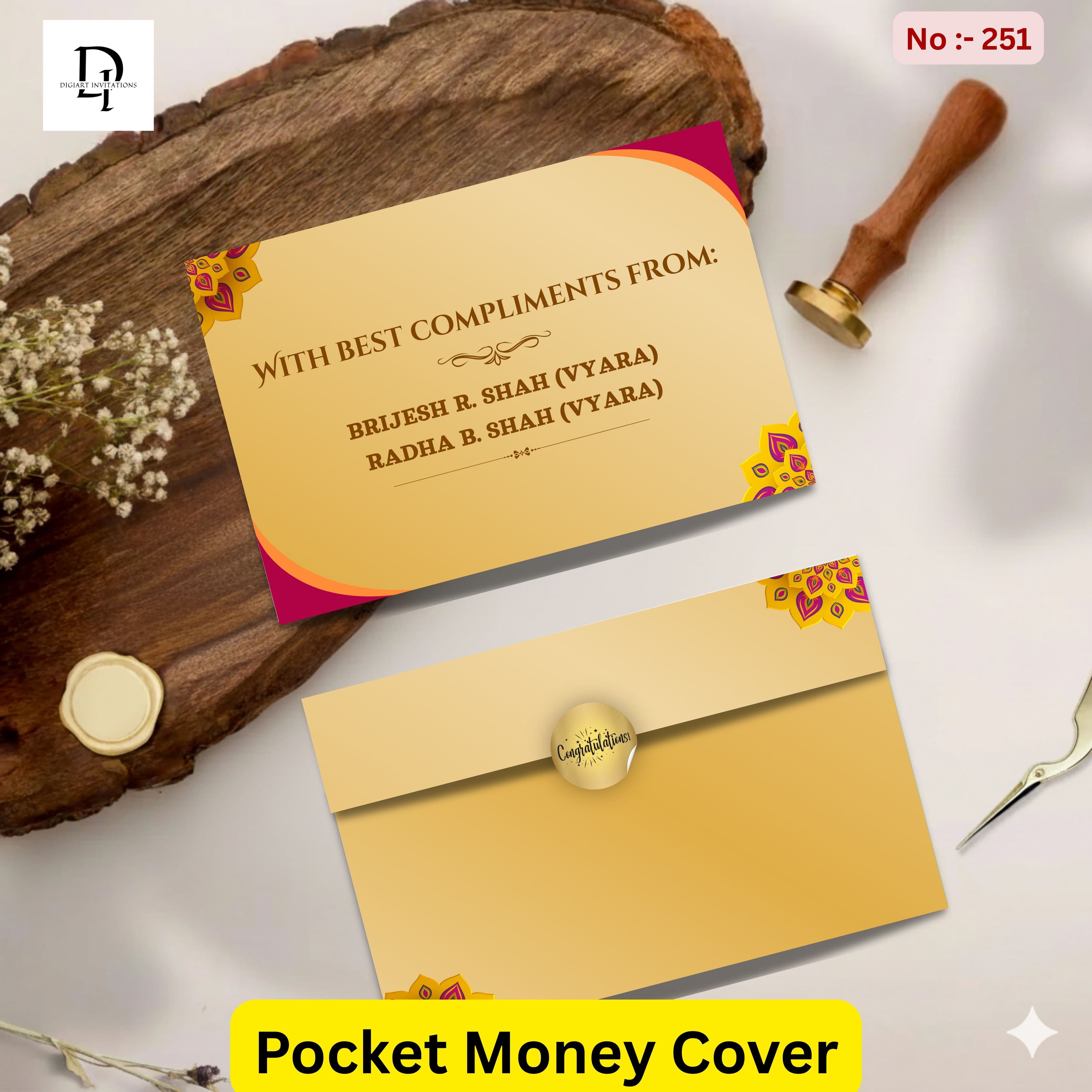 Custmize Pocket Shagun Cover