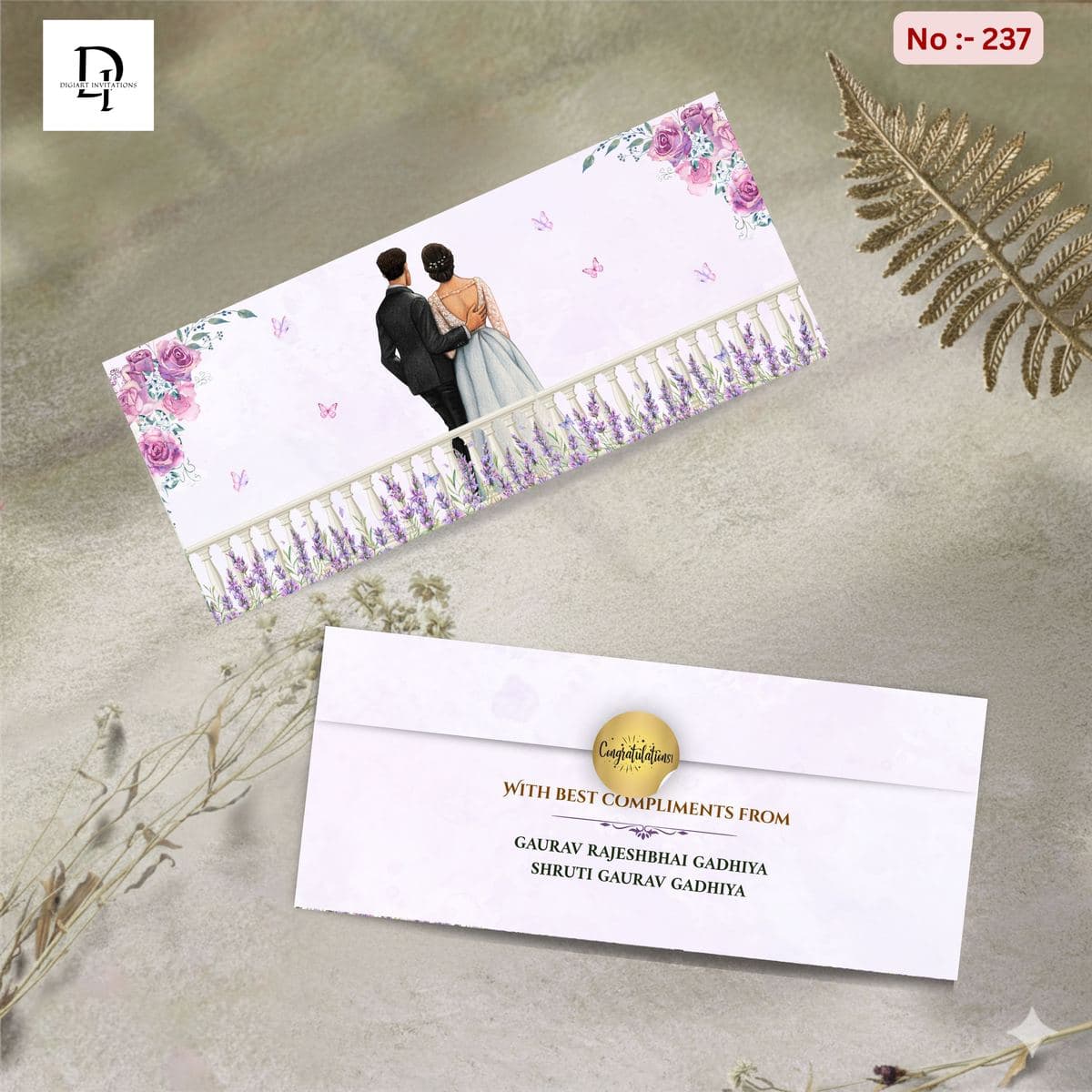 Lavender Couple Shagun Cover