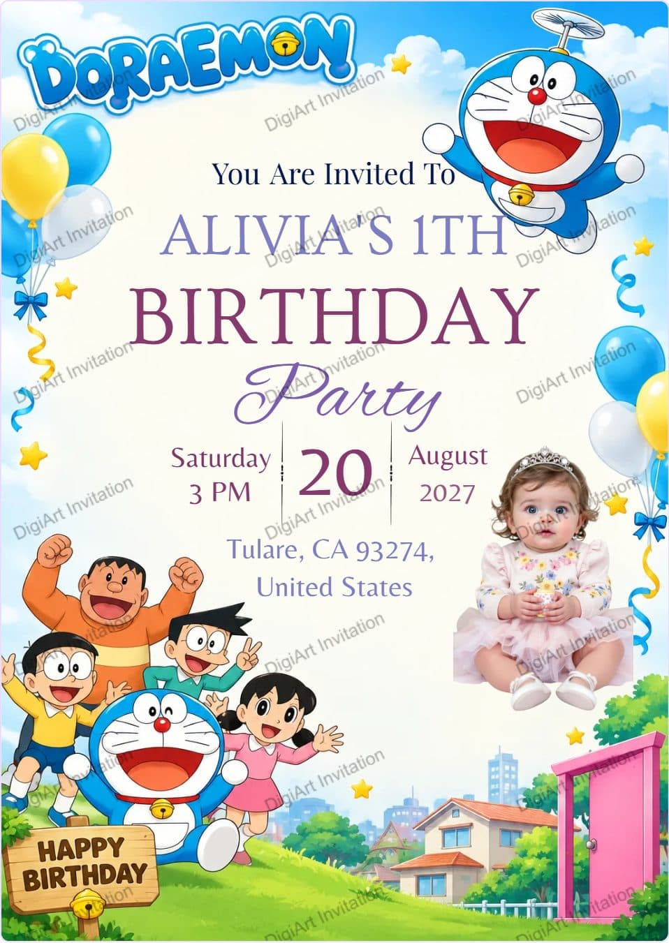 Doraemon theme birthday