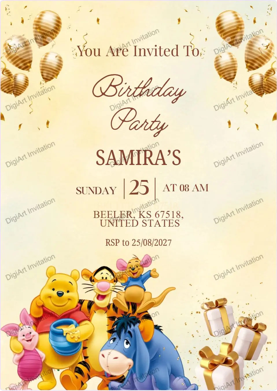 Disney Cartoon Birthday lnvitation